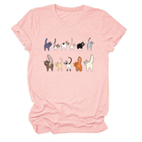 CUTE CAT GRAPHIC TEE 11 CATS TURN AROUND_CWTTS1495