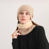 HERRINGBONE HOOD AND SCARF TWO PIECE SET_CWASC1043