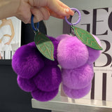 CUTE PLUSH DOLL PURPLE GRAPE CAR KEYCHAIN PENDANT_CWMM2483