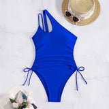 ONE SHOULDER HOLLOW SLIM ONE PIECE SWIMSUIT_CWMW0619
