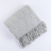 KNITTED SIMPLE THIN TASSEL SOFA BLANKET_CWMM0223