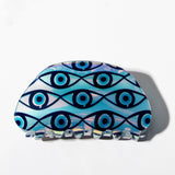 BLUE EYE PRINT HAIR CLAW CREATIVE FRENCH STYLE_CWAHA0315