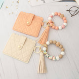 SILICONE BEAD TASSEL BRACELET KEYCHAIN CARD BAG_CWAJE0665