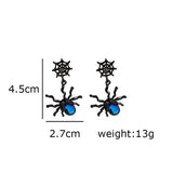 SWEET AND COOL DARK SPIDER PERSONALITY EARRINGS_CWAJE1855