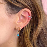 GEOMETRIC TEARDROP DIAMOND FRENCH EARRINGS_CWAJE1758