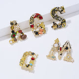 Cwaje2565_Letter Pearl Rhinestone Oil Painting Brooch