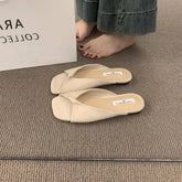 FLAT PEEP TOE SLIDE SANDALS FOR SUMMER_CWSHF0074
