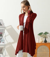 Awtl073_Long Sleeve Casual Open Front Long Cardigan