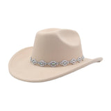 MEN WOMEN ETHNIC WOOL COWBOY FEDORA JAZZ HAT_CWAH04459