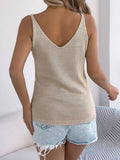 Solid-Color Hollowed-Out Single-Breasted Vest