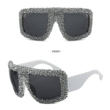 Vintage Diamond Large Frame Square Sunglasses_Cwasg0852
