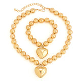IMITATION PEARL HEART SHAPED PENDANT NECKLACE_CWAJE1166