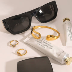 CHIC IRREGULAR OPEN BANGLE 18K GOLD TITANIUM_CWAJE4762