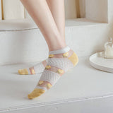 SUMMER GLASS SILK CARTOON FLOWER BOAT SOCKS_CWMS0531