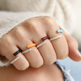 DOUBLE LAYER COLOR OIL DROP OPEN RING_CWAJE1737