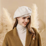 OFF WHITE FLAT CAP IS SUITABLE FOR AUTUMN WINTER_CWAH1982