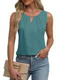 Solid Color Crew Neck Sleeveless Casual Vest
