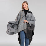 SHAWL VINTAGE SCARF FAUX CASHMERE SLIT WARM CAPE_CWASC2232