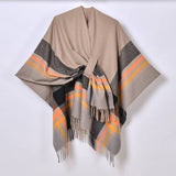 COLORFUL TASSEL STRIPED TIE SHAWL_CWASC0943