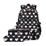 GIRLS BACKPACKS FOR SCHOOL 3 PIECE HEART DESIGN_CWAB5390