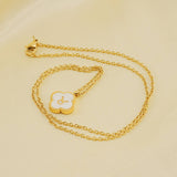 SHELL FOUR LEAF CLOVER CONSTELLATION NECKLACE_CWAJE0688