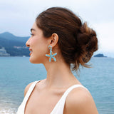 CUTE CARTOON DOLPHIN STARFISH RICE BEAD EARRINGS_CWAJE1647