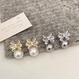 SIMPLE HIGH GRADE BOW ZIRCON EARRINGS FOR WOMEN_CWAJE2998