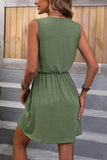 V-Neck Knitted Sleeveless Slimming Dress
