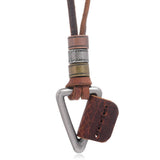 BROWN PERSONALITY SIMPLE LEATHER NECKLACE_CWMM4579