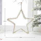 FIVE POINTED STAR PLUSH FEATHER XMAS HANGING DECOR_CWMM9797