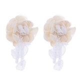 STATEMENT FABRIC FLOWER EARRINGS WITH CRYSTALS_CWMM6252