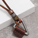 BROWN PERSONALITY SIMPLE LEATHER NECKLACE_CWMM4579