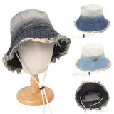 Vintage Washed Raw Edge Gradient Bucket Hat_Cwah1133