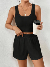 Solid-Color Short Vest And Shorts Set