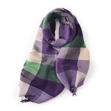 CRINKLE PLAID WINTER SCARF UNISEX SOFT WRAP_CWASC0195