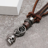 CREATIVE DESIGN VINTAGE SKULL LEATHER NECKLACE_CWMM4590