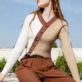 Vintage V-Neck Irregular Personality Sweater