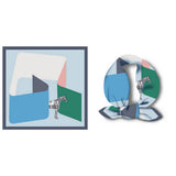 GEOMETRIC PRINT REVERSIBLE SATIN SCARF FOR SUMMER_CWASC0655