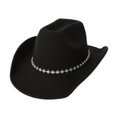 RHINESTONE WESTERN FELT FEDORA TRAVEL COWBOY HAT_CWAH3641