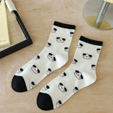Women'S Boneless Polka Dot Striped Mid-Calf Socks_Cwms1369