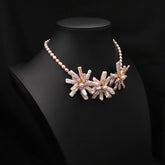 NATURAL PEARL PINK PURPLE FLOWER NECKLACE_CWAJE3828