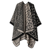 DOUBLE SIDED SLIT SHAWL COLORBLOCK SCARF CAPE_CWASC2175