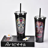 DOUBLE LAYER STRAW SKULL WATER CUP_CWMM0983
