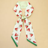 FLORAL LETTER TWILLY SCARF FOR HAIR OR BAG_CWASC0077