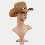 OUTDOOR BREATHABLE WESTERN COWBOY STRAW HAT_CWAH1193