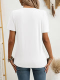 Solid-Color Half-Breasted Short-Sleeved T-Shirt