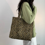Tote Bags Canvas With Fashionable Leopard Print_Cwab2061