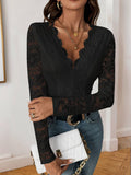 V-Neck Slip-Back Lace Slim-Fit Sexy Jumpsuit