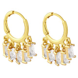 RECTANGULAR COLORED ZIRCON TASSEL EARRINGS_CWAJE1006