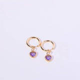FASHION HEART ZODIAC BIRTHSTONE EARRINGS LUXURY_CWAJE5093